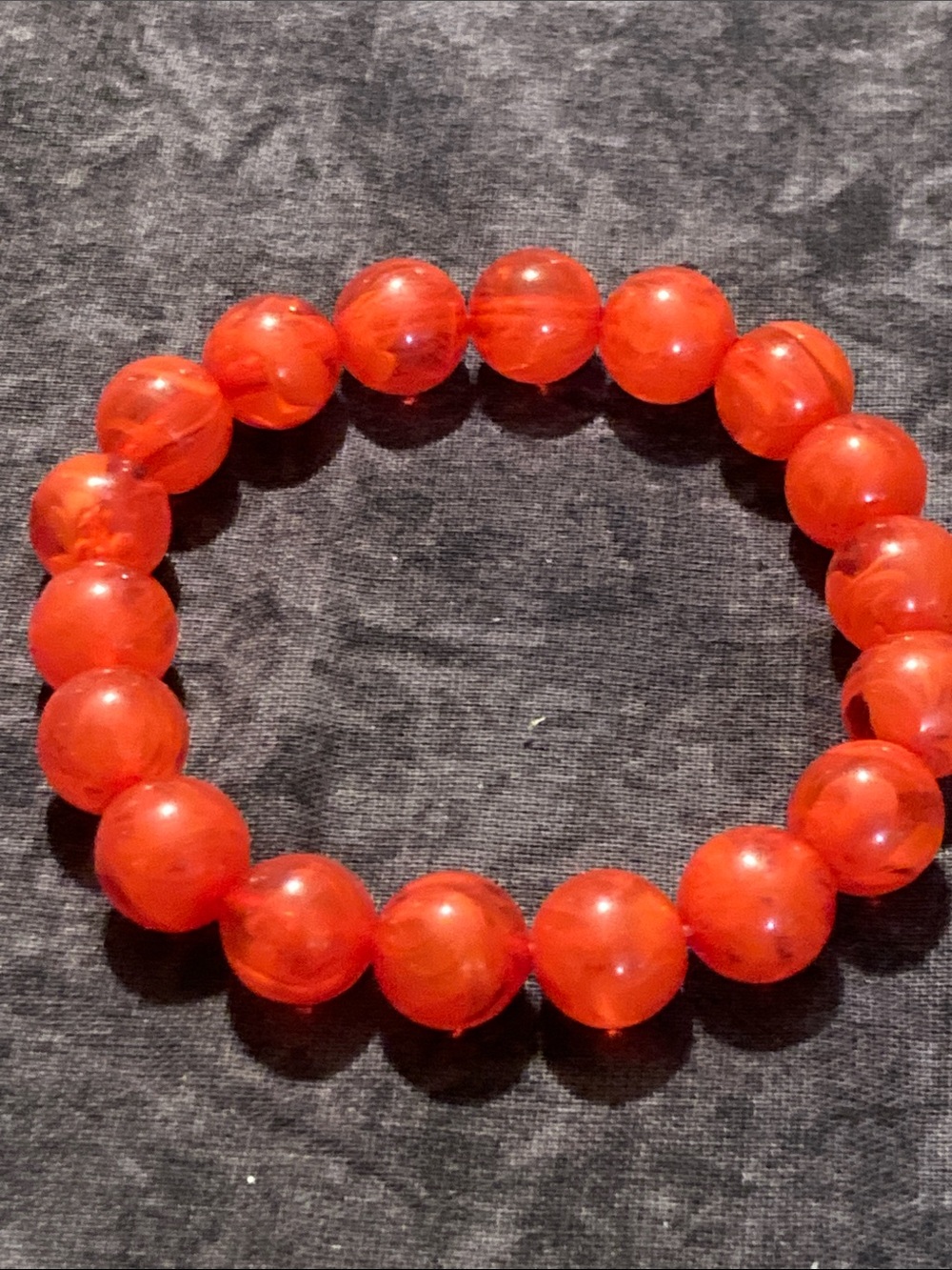 Red Beaded Stretch Bracelet